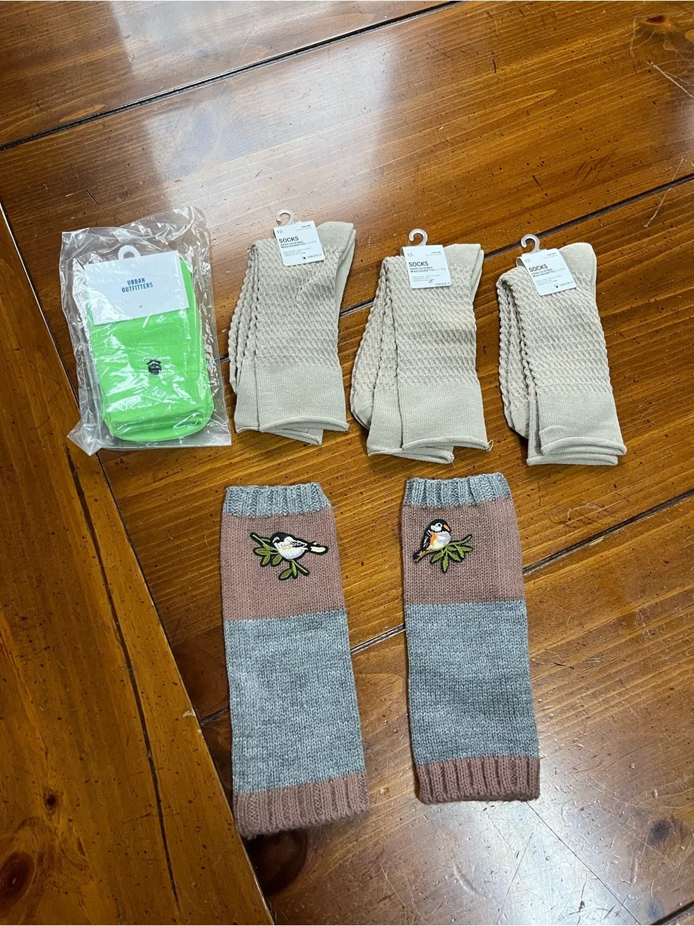 NWT Socks & Leg Warmers Lot 5pc Urban Outfitters Forever 21 Bird Knit Cozy